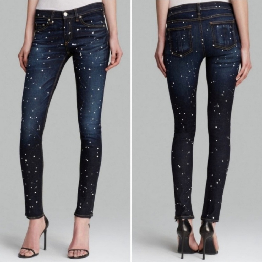 Rag & Bone Skinny Denim Jeans‎ Anfield Splash Sz 24